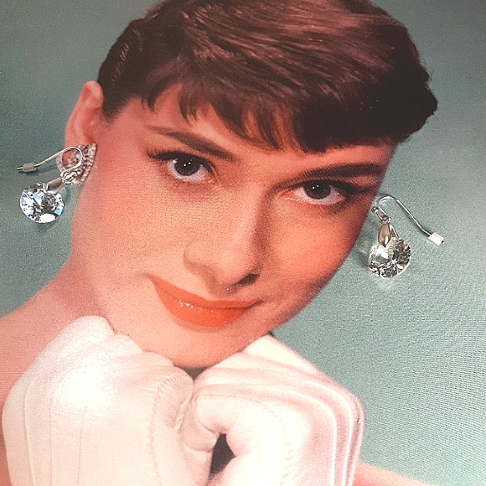 NWT Large Cubic Zirconia Earrings